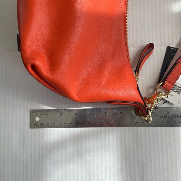 NWT RALPH LAUREN  Kassie medium leather convertible shoulder bag fall orange - Picture 10 of 12